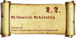 Milkovics Nikoletta névjegykártya